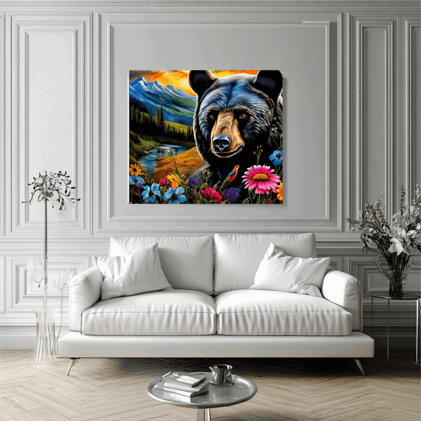 Black Bear Matte Canvas, Stretched, 1.25"