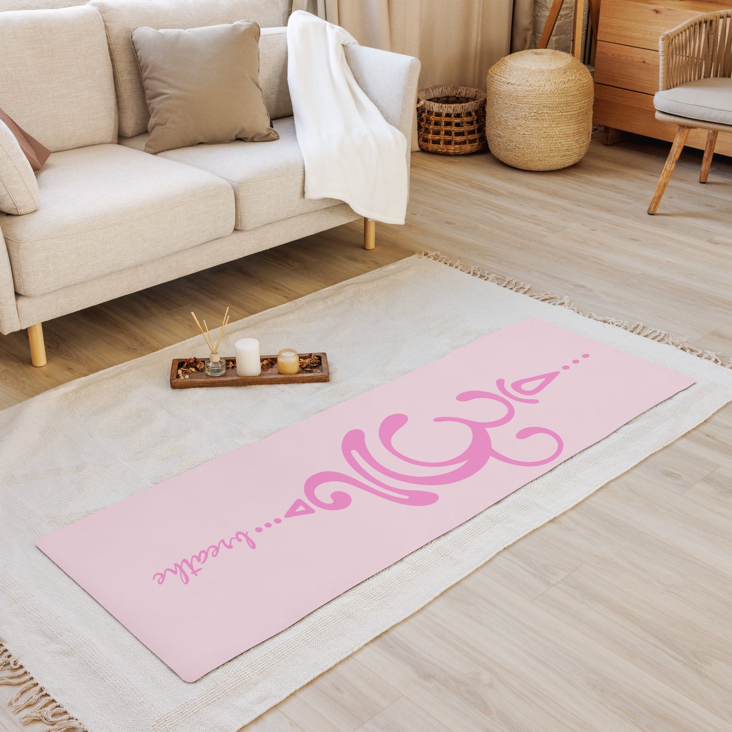 Pink Breathe Yoga mat